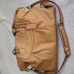 Coach Camel Tan Soft Leather Shoulder Bag Ashley F19243
